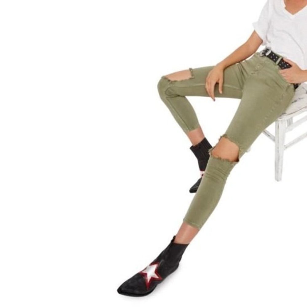 Free People High Rise Busted Skinny Jeans